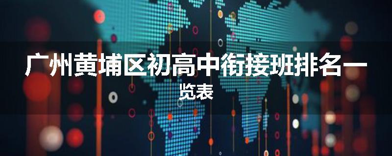 广州黄埔区初高中衔接班排名一览表