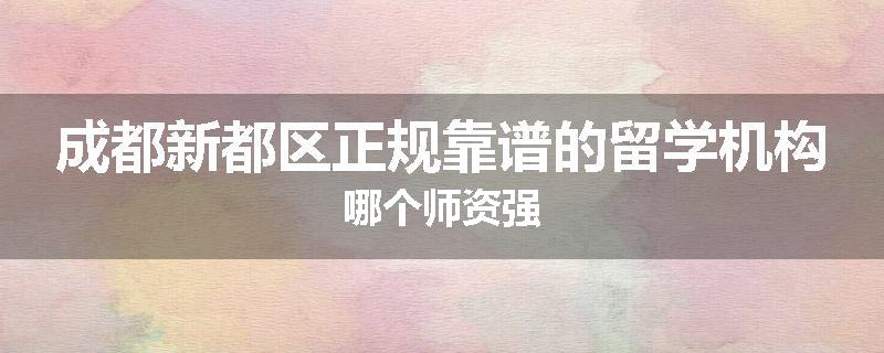 成都新都区正规靠谱的留学机构哪个师资强