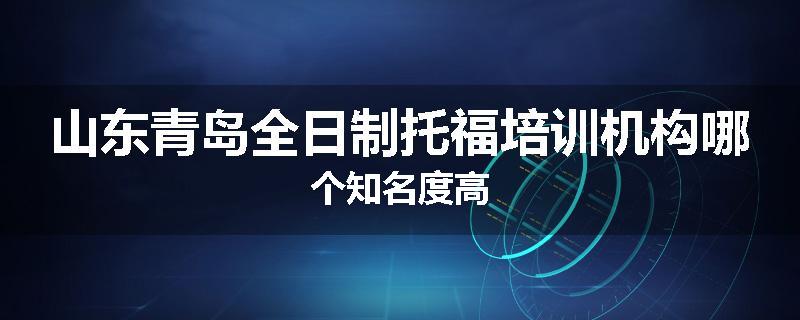 山东青岛全日制托福培训机构哪个知名度高