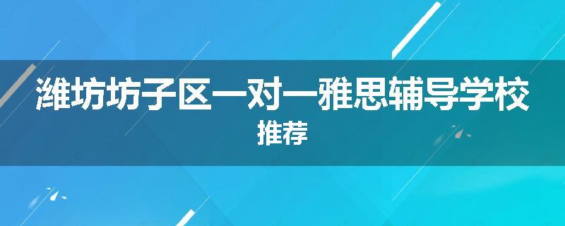 潍坊坊子区一对一雅思辅导学校推荐