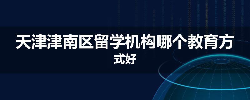 天津津南区留学机构哪个教育方式好
