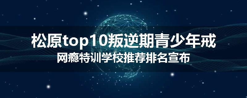 松原top10叛逆期青少年戒网瘾特训学校推荐排名宣布