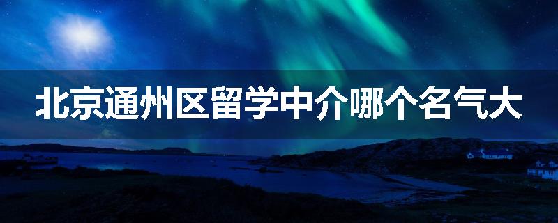北京通州区留学中介哪个名气大
