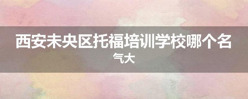 西安未央区托福培训学校哪个名气大