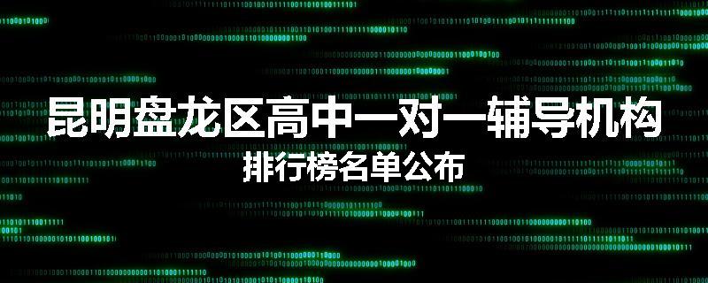 昆明盘龙区高中一对一辅导机构排行榜名单公布
