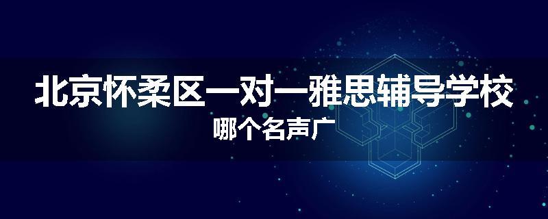 北京怀柔区一对一雅思辅导学校哪个名声广