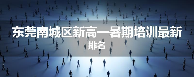东莞南城区新高一暑期培训最新排名