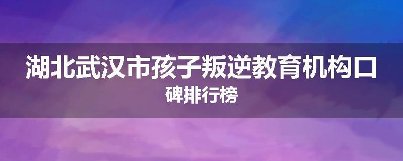 湖北武汉市孩子叛逆教育机构口碑排行榜