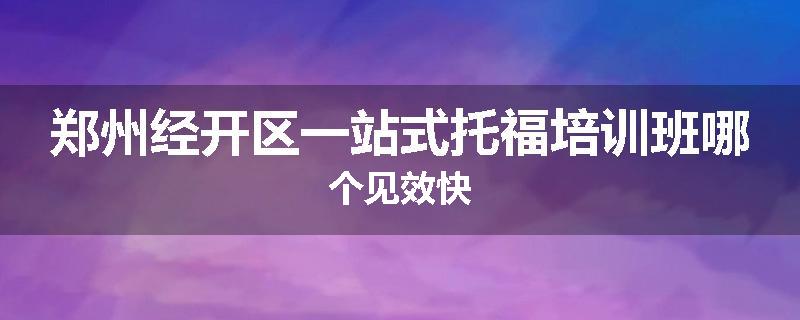 郑州经开区一站式托福培训班哪个见效快