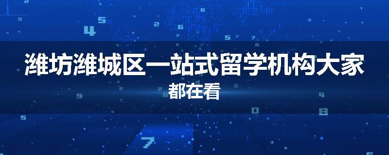 潍坊潍城区一站式留学机构大家都在看