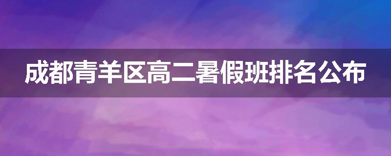 成都青羊区高二暑假班排名公布