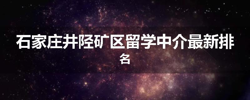 石家庄井陉矿区留学中介最新排名
