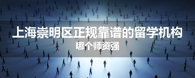 上海崇明区正规靠谱的留学机构哪个师资强