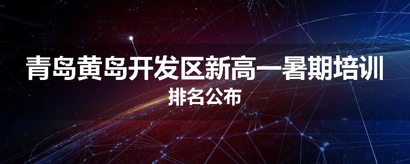 青岛黄岛开发区新高一暑期培训排名公布