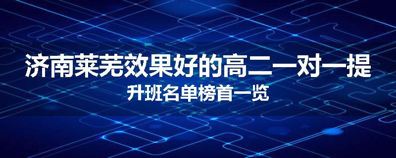 济南莱芜效果好的高二一对一提升班名单榜首一览