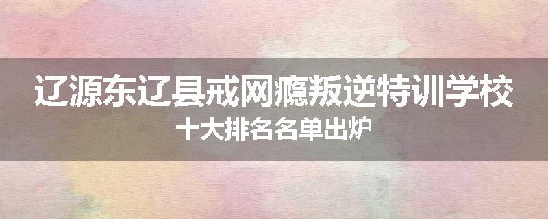 辽源东辽县戒网瘾叛逆特训学校十大排名名单出炉