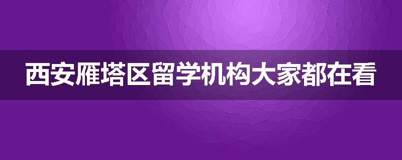 西安雁塔区留学机构大家都在看