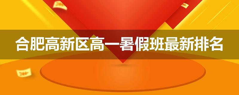 合肥高新区高一暑假班最新排名