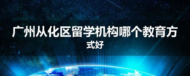 广州从化区留学机构哪个教育方式好