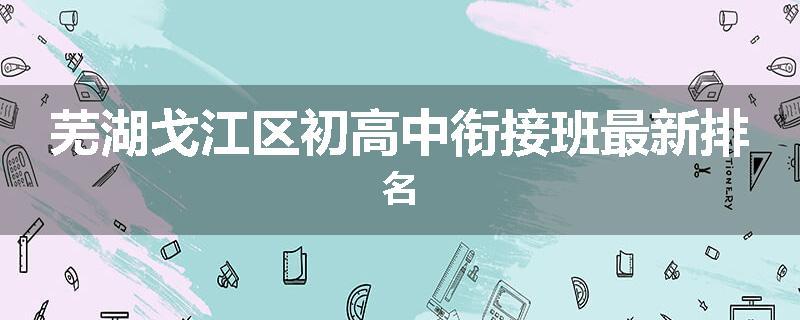 芜湖戈江区初高中衔接班最新排名