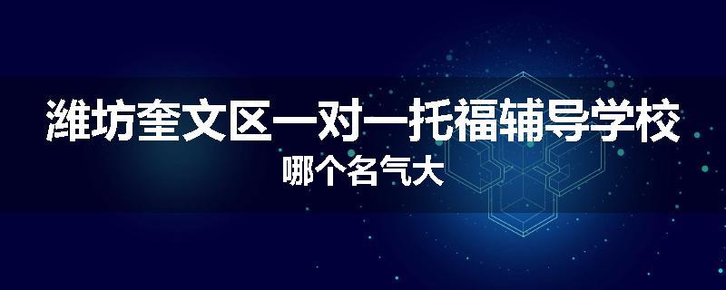 潍坊奎文区一对一托福辅导学校哪个名气大