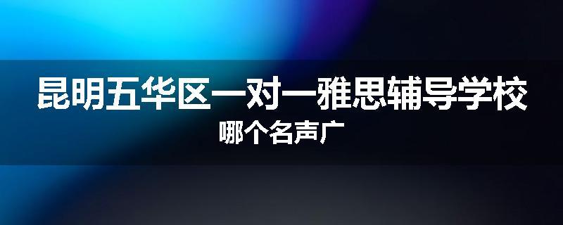 昆明五华区一对一雅思辅导学校哪个名声广