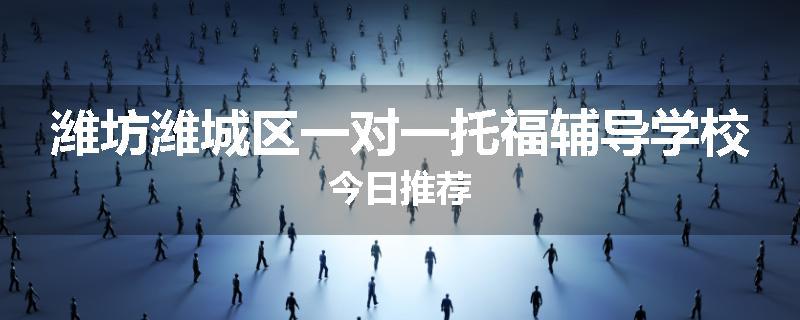 潍坊潍城区一对一托福辅导学校今日推荐