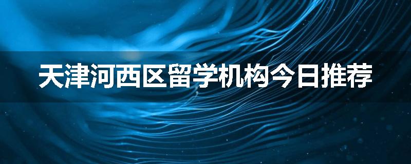 天津河西区留学机构今日推荐