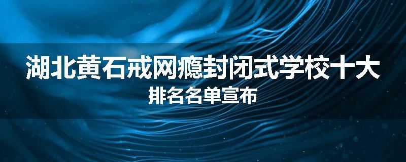 湖北黄石戒网瘾封闭式学校十大排名名单宣布