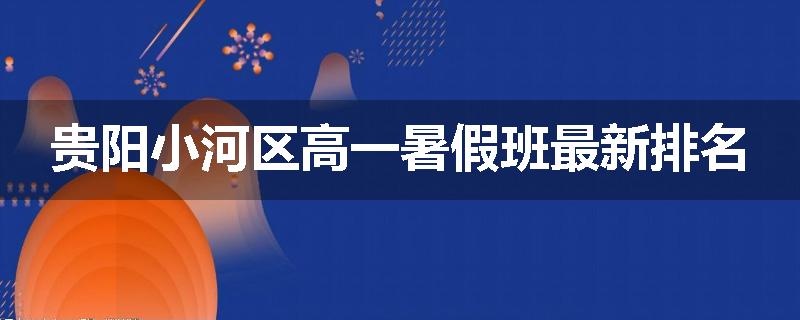 贵阳小河区高一暑假班最新排名