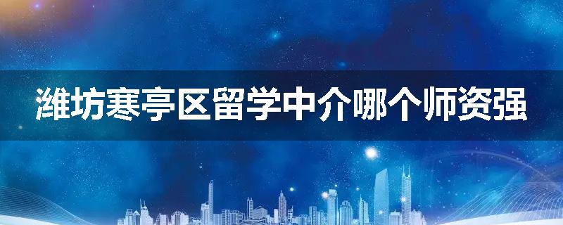 潍坊寒亭区留学中介哪个师资强