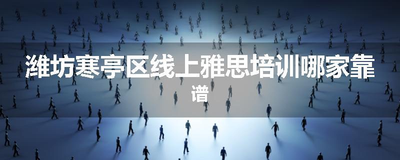 潍坊寒亭区线上雅思培训哪家靠谱