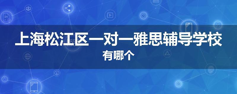 上海松江区一对一雅思辅导学校有哪个