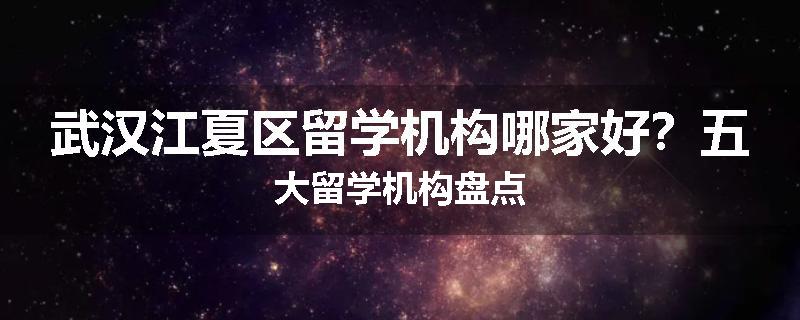 武汉江夏区留学机构哪家好？五大留学机构盘点