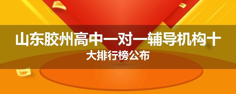 山东胶州高中一对一辅导机构十大排行榜公布