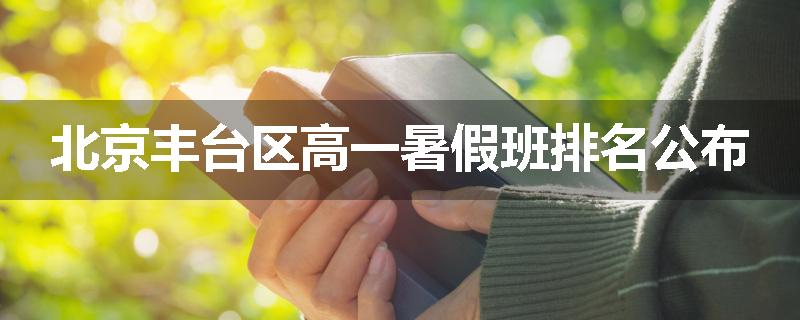 北京丰台区高一暑假班排名公布