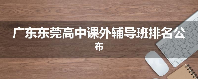 广东东莞高中课外辅导班排名公布