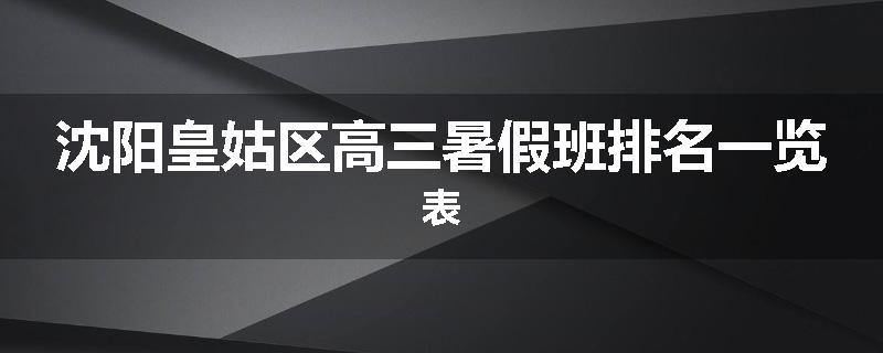 沈阳皇姑区高三暑假班排名一览表