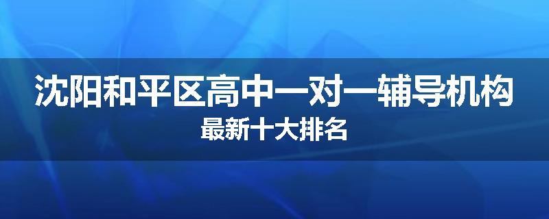 沈阳和平区高中一对一辅导机构最新十大排名