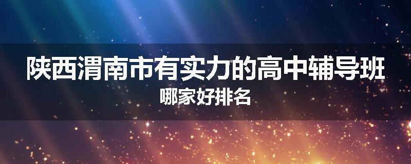 陕西渭南市有实力的高中辅导班哪家好排名