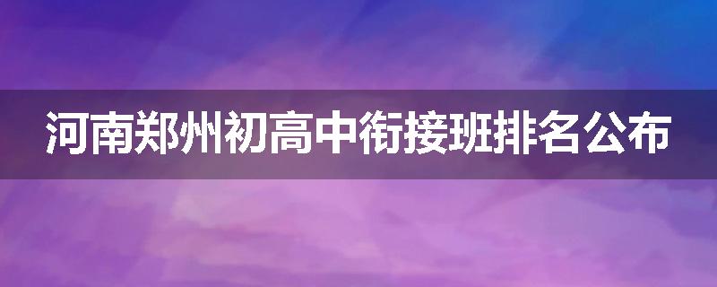 河南郑州初高中衔接班排名公布