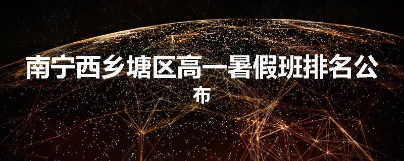 南宁西乡塘区高一暑假班排名公布