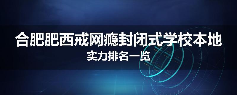合肥肥西戒网瘾封闭式学校本地实力排名一览