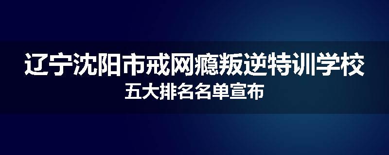 辽宁沈阳市戒网瘾叛逆特训学校五大排名名单宣布