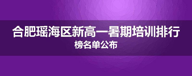 合肥瑶海区新高一暑期培训排行榜名单公布