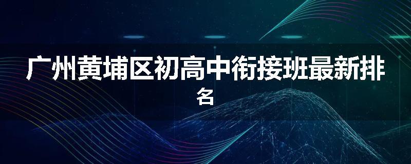 广州黄埔区初高中衔接班最新排名
