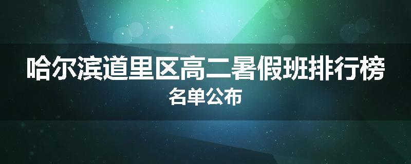 哈尔滨道里区高二暑假班排行榜名单公布