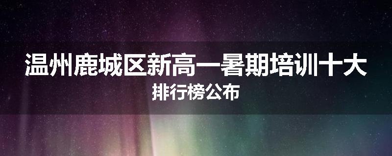 温州鹿城区新高一暑期培训十大排行榜公布