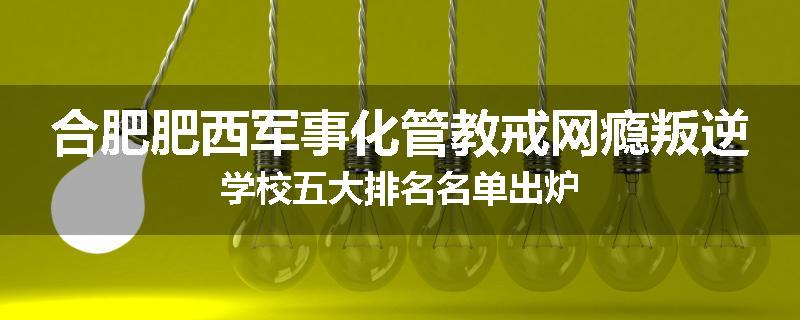 合肥肥西军事化管教戒网瘾叛逆学校五大排名名单出炉