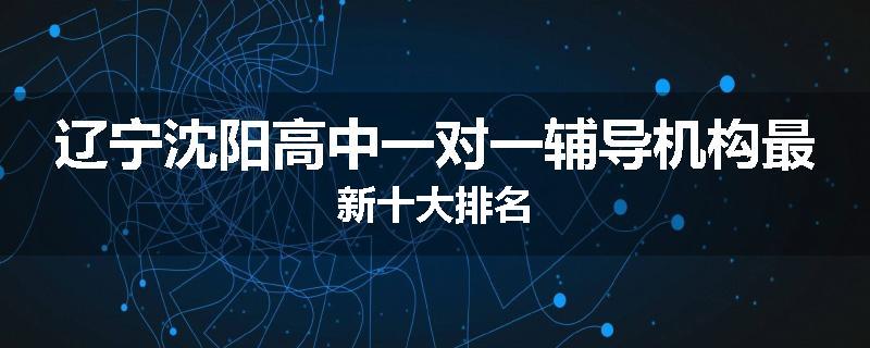 辽宁沈阳高中一对一辅导机构最新十大排名